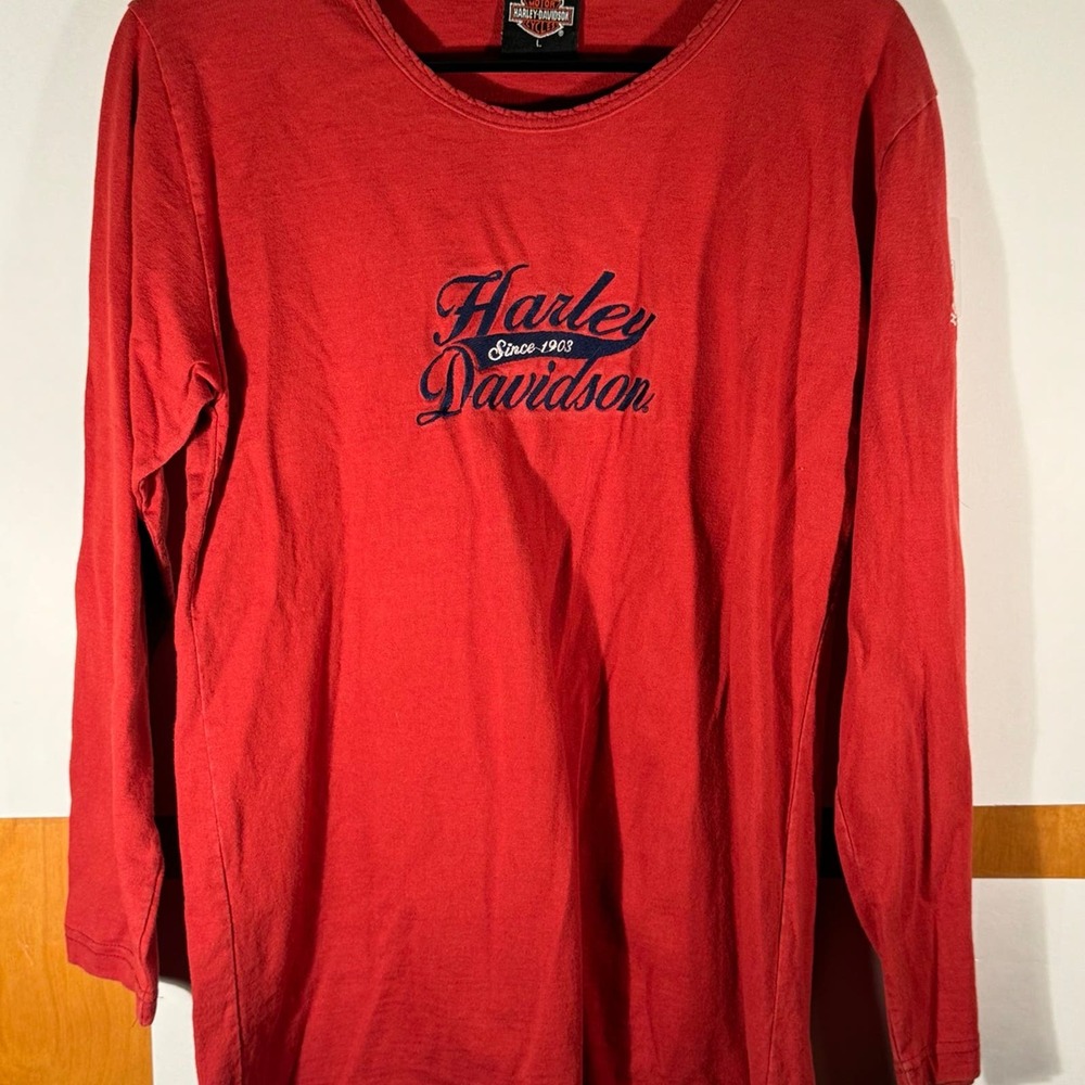 Vintage Harley-Davidson Motorcycles Dothan Alabama Long Sleeve Shirt Large L USA